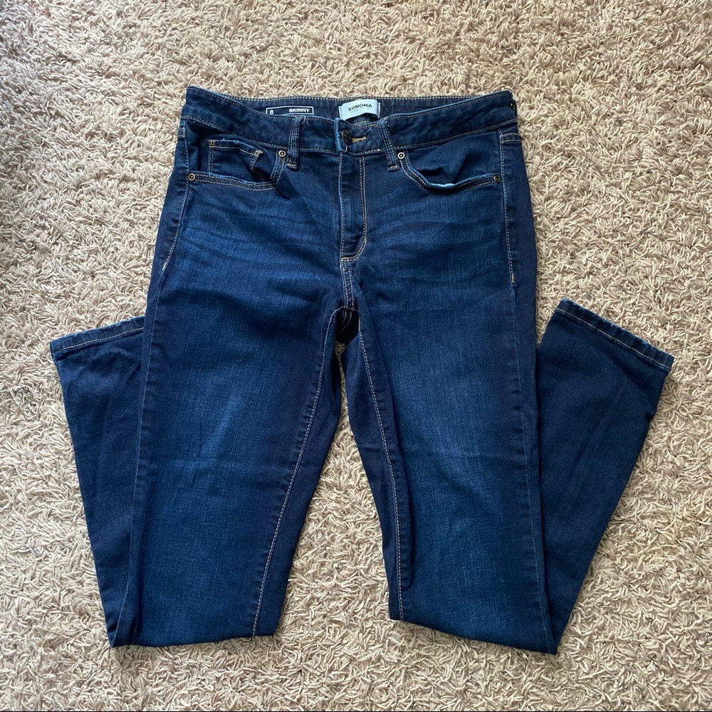 Sonoma Mid Rise Blue Skinny Jeans